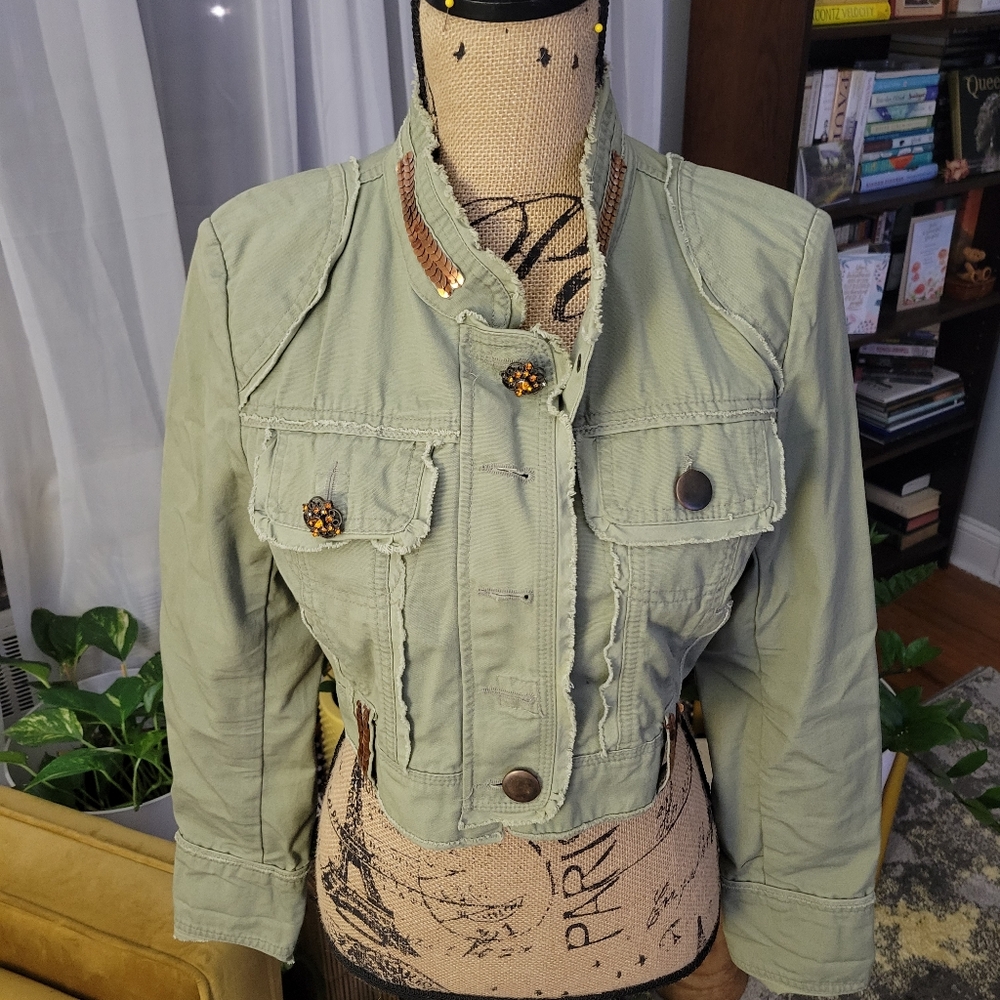 Cropped Embellished Jacket...